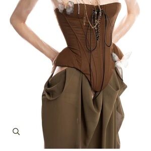 Strapless Brown Corset Dress